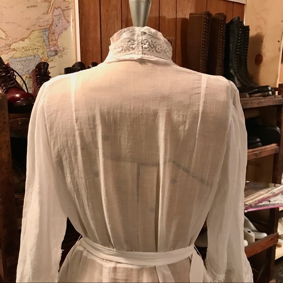 1930s Sheer Cotton Lace trim Dress - Picture 4 of 9